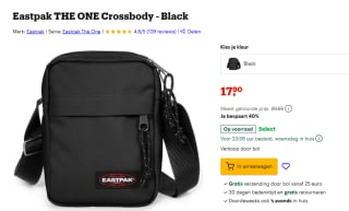 Eastpak THE ONE Crossbody zwarte schoudertas voor €17,90 bij Bol