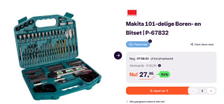 Makita Boorset P 67832 - 101-Delige Accessoireset voor €27,95 bij Ibood