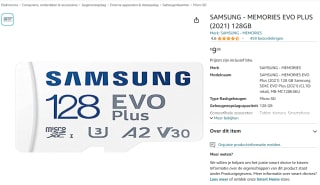 Samsung EVO Plus MicroSDXC - Geheugenkaart - 128 GB - versie 2021 voor €9,98 bij Amazon