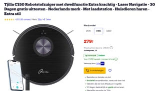 Tjilla C150 Robotstofzuiger met dweilfunctie voor €279 bij Bol