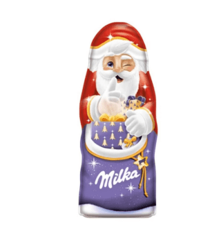 Milka Figura de Chocolate con Leche de los Alpes con Forma de Papá Noel Especial Navidad 45g