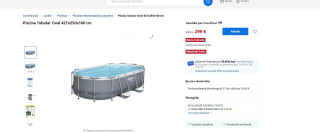Piscina Tubular Oval 427x250x100 cm por 299€