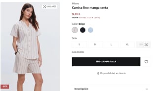 Camisa de lino de manga corta Milano para Mujer por 12.99€