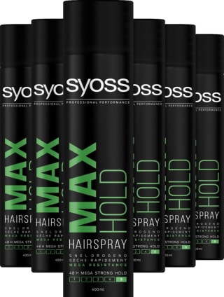 6x 400 ml Syoss Styling Max Hold haarlak voor €22,92 bij Bol