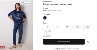 Pijama largo de pelo y polar suave para Mujer por 11.99€
