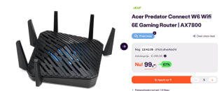Acer Predator Connect W6 Wi-Fi 6E router voor €99,99 bij Ibood