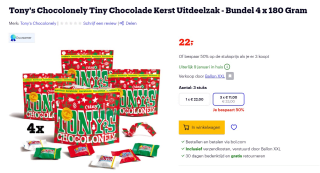 12 zakken Tony voor 33 euro! 2,75 per zak en gratis thuisgestuurd.