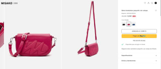 Bolso Bandolera pequeño color rosa con solapa por 9€