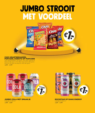 Jumbo actie de euro show 4 weken lang heel veel producten voor €1
