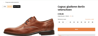 Van Lier Berlin leren veterschoenen cognac voor €99,90 bij Vanlier