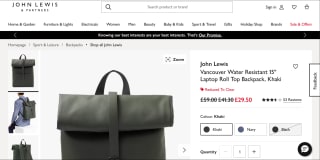 John Lewis Vancouver Laptop Backpack – £29.50