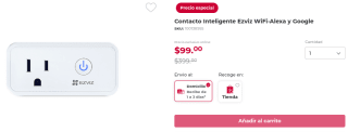 Contacto Inteligente Ezviz WiFi-Alexa y Google por $99 en Office Depot