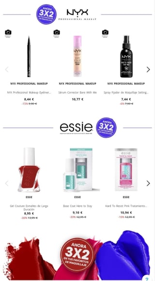 3×2 en productos maquillaje en Primor.