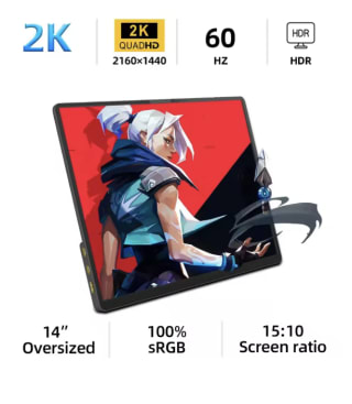 Monitor portátil 2K de 14" 15: 10 2160x1440 IPS HDMI tipo C por solo 55,29€