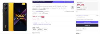 Xiaomi POCO X7 Pro 5G NFC 8GB+256GB por 241,64€ con cargador