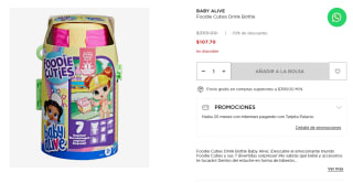 Baby Alive Foodie Cuties Drink Bottle por $108 en El Palacio de Hierro