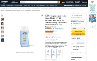 Protector solar facial ISDIN Fusion Water MAGIC SPF 50 por 14,70€