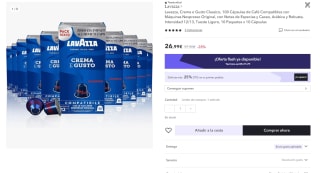 10 Paquetes x 10 Cápsulas de Café Compatibles con Máquinas Nespresso Original Lavazza por 20,24€