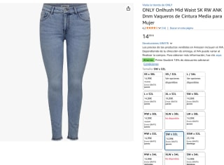 ONLY Onlhush Mid Waist Vaqueros de Cintura Media Mujer por 14,99€