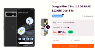 Google Pixel 7 Pro - Smartphone - 128GB voor €499 bij Ibood