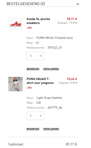 Puma kortingscode voor 25% extra korting op de sale tot 50% voor members