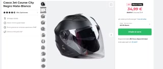 Casco de Moto Jet Course City Negro Mate-Blanco por 34.99€