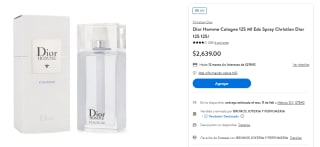 Perfume Dior Homme Cologne 125ml por $2,639 | Descuento Walmart