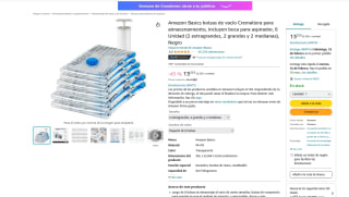 Bolsas de vacío Cremallera para almacenamiento 6 unidades por 13,32€