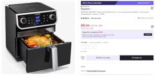 Freidora de Aire Electrónica - 8 L marca Aigostar por 62.3€ (Cuenta Nueva 52.3€)