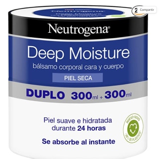 Neutrogena Bálsamo Hidratación Profunda Cara y Cuerpo, Piel Seca, 2 Tarros de 300ml por 8.09€