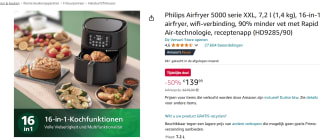 Philips Airfryer XXL Connected 5000 series voor € €139,99 bij Amazon