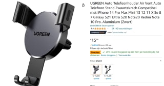 UGREEN telefoonhouder voor in de auto met 25% korting bij Amazon.nl