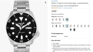Seiko 5 Sports SRPD51K1 - Heren - Horloge - 43 mm voor €249,74 bij Amazon