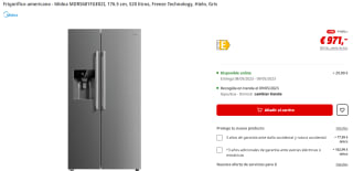Frigorífico americano - Midea MDRS681FGE02I, 176.5 cm, 520 litros, Freeze Technology, Hielo por 971€