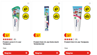 3 Prodent Mario tandenpasta of tandenborstel met Gratis Mario lunchbox voor €5 bij Kruidvat