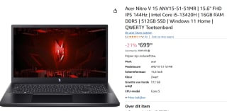 Acer Nitro V 15 Gaming Laptop ANV15-51 voor €699 bij Amazon