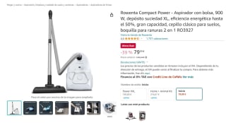 Aspirador con bolsa, 900 W, depósito suciedad XL marca Rowenta Compact Power color blanco por 79,99€