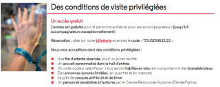 Entrée gratuite pour Personnes autistes + 4 accompagnateurs pour la Journée mondiale de sensibilisation à l’autisme