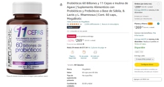 Probióticos 60 Billones y 11 Cepas e Inulina de Agave por $269 | Descuento Amazon
