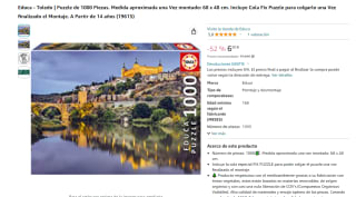 Puzle de 1000 Piezas de la amrca Educa, Paisaje Toledo por sólo 6,50€