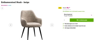 Eetkamerstoel Noah voor €89,99 bij Leen Bakker