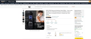 Espuma de Barbear da Nivea Men Deep de 200ml com 2 unidades - R$ 37,62