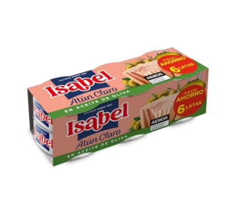 Isabel Atún Claro En Aceite De Oliva, 6 x 65g con cupón + 10% de recurrente