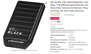 Western Digital 1TB SSD Expansion Card voor Xbox Series X|S voor €86,99 bij Amazon.nl