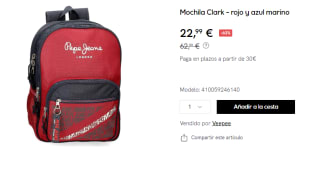 Mochila Pepe Jeans Clark de 31 cm x 44 cm x 17,5 cm por 22.99€