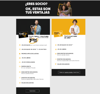 Hazte socio Fnac Tech+cultura por 7,50€ al año