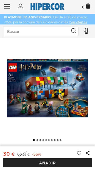 Lego Juguete Personalizable Baúl Mágico de Hogwarts por 30€.