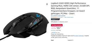Logitech-G G502 Hero Zwart Gaming muis voor €41,99 bij Amazon