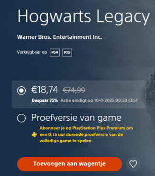 Hogwarts Legacy Standard Edition PS5 voor €18,74 in de Playstation Store