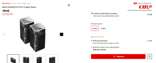 ASUS ZenWifi Pro XT12 2-pack voor €331,97 bij Mediamarkt